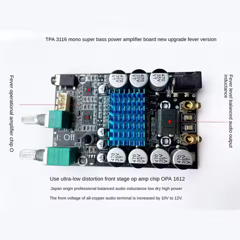 GW-TPA3116 Subwoofer Amplifier Board Audio Board Mono Power Amp Sound Amplifier 100W Amplifier Board