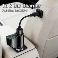 Car Charger Car Lighter Fast Charger To Usb-c Qc30 Iphone Smartphones 3 1 Charger Car
