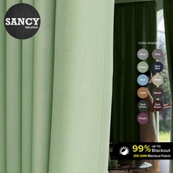 Sancy Ring/Rod&Hook Type 90-99% Light Blockage Premium Blackout Curtain Solid Color UV Protection Cu