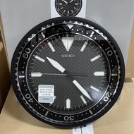 [Original] Seiko Clock QXA791K Quite Sweep Lumibrite Black Diver Bezel Design Analog Quartz Wall Clock QXA791KL QXA791