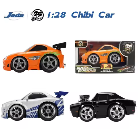 Jada 1:28 25th Fast & Furious Alloy Cars,Totota Supra Dodge Charger Skyline GT-R R34 Die-Cast Model,