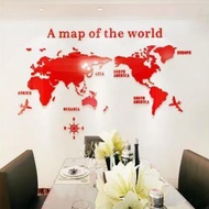 3d Three-Dimensional Wall Stickers World Map Office Culture Wall Decoration Decoration Acrylic