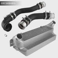 Black/Silver Intercooler Kit Aluminum Competition Front Mount EVO 2 For BMW 1/2/3/4 Series F20 F21 F