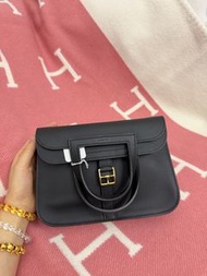 Hermes Mini Halzan 二手 黑色/金扣/K stamp❣️