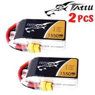 2Pcs TATTU 14.8V 1550mAh 75C 4S Lipo Battery With XT60 Plug 13120277-2P