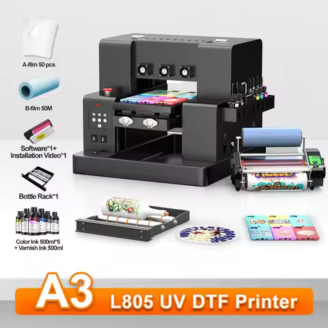 A3 UV Printer Impresora UV DTF Printer l805 UV Flatbed Printer Machine For Bottle Wood Metal Sticker