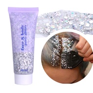 DAGEDA Body Glitter Gel, Body Sequins Shimmer Liquid Eyeshadow, Chunky Glitter for Face Hair Nails, 