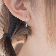 藍托帕石925純銀問號耳鉤設計耳環