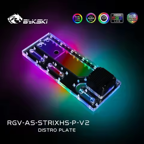Bykski RGV-AS-STRIXHS-P-V2 Distro Plate For Asus Rog Strix Helios Case, For Intel CPU Water Block & 