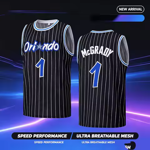 Retro Orlando 1 Penny Hardaway Basketball Jersey Blue White Striped Vintage Sports Uniform Casual 3d