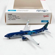 Herpa 1: 500 Alaska Airlines Boeing 737 Max 9 Simulation Alloy Airplane Model536820