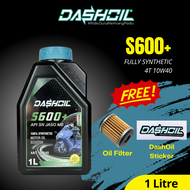 (Free Oil Filter) DashOil Ester+ S600+ 4AT 10w40 Fully Ester Synthetic Minyak Hitam Scooter S600 NMA