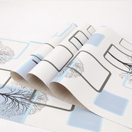MURAH Stiker Dinding Pohon Square 3D Biru Wallpaper dinding /
