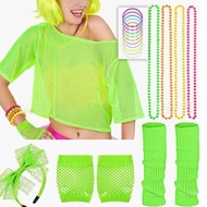 Crazy 80s Workout Costume Headband Sunglass Earrings Legwarmers 60s 70s 80s Women Hippie Costume Acc