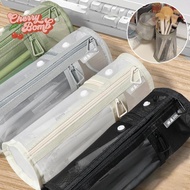 (Cherry Bomb) Mesh Dual-use Makeup Brush Storage Bag Portable Brush Case Simple Large Capacity Brush