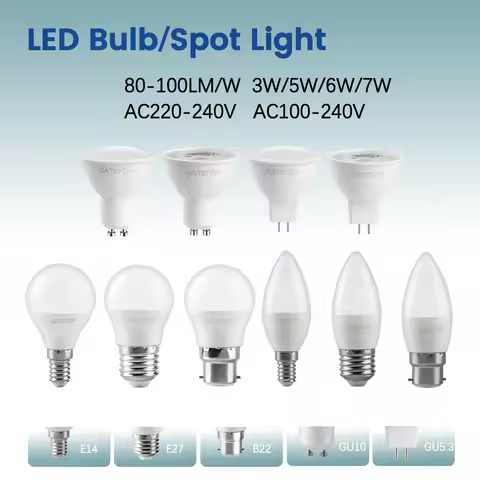 Led Bulb Lamps E27 B22 E14 GU10 GU5.3 Spot 220V 110V Light Bulb 3W 5W 6W 7W Warm White Cold White La