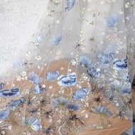 Mesh Fabric Colorful Embroidered Lace Skirt Fabric Embroidered Mesh