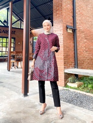 Tunik Batik Atasan Kerja Wanita Full TRIKOT Terbaru 2023