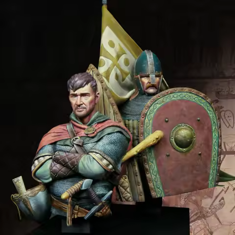 1/12 Scale Die-Cast Resin Bust Model Kit Ancient Conquer England Statue 2 Busts Unassembled and Unpa