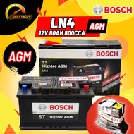 BOSCH ST HIGHTEC LN4 DIN80 80AH (AGM) (EFB) - Car Battery Bateri Kereta BMW F22, X1 E84 Volvo V40 Me