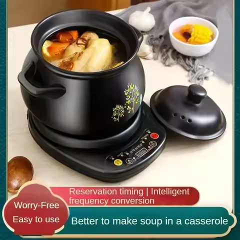 Electric Slow Cooker Automatic Saucepan Casserole Stew Pot Home Plug-in Cuisine Intelligente Ceramic