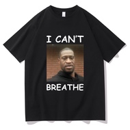 I Cant Breathe George Floyd White Geek Letter Graphic Print Tshirt Men Women Casual Fashion T-shirt 