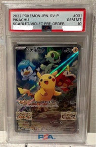 PTCG 寶可夢 朱紫 2022 Pokemon JPN SV-P #001 Pikachu Scarlet/Violet Pre-Order PSA 10 比卡超 日版 promo