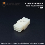 H3321-4 & H3324-4 Utilux - Socket Terminal 4 PinSkun Set POLOS Terminal Block Connector