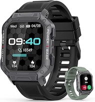 Smart Watch for Men(Answer/Make Call) Fitness Tracker Bluetooth Tactical Military Waterproof Smartwatch for Android Phones Outdoor Sports Digital Watches Heart Rate Blood Pressure Monitor Black