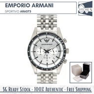 (SG LOCAL) Emporio Armani AR6073 Sportivo Tachymeter Stainless Steel Men Watch