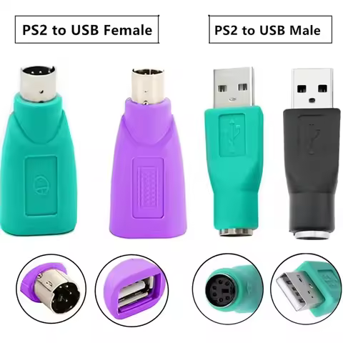 High Quality Purple +Green Converter Keyboard Mouse PS2 PS/2 To USB Adapter Converter For Usb Keyboa