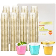 500counts 1OZ. Disposable Shot Glasses Hard Plastic Shot Cups Gold Glitter Mini Shot Glasses for Teq