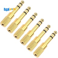 Quarter Inch Adapter, 6.35mm (1/4 Inch) Male to 3.5mm (1/8 Inch) Female Headphone Jack Plug, Gold 6 