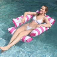 Foldable Floating Water Hammock Float Lounger Inflatable Pool Mat Floating Bed Chair