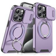 For iPhone 16 Pro Max 15 14 5G 2024 Case Shockproof Armor Slide Magnetic Casing For i16 16Pro 15Pro