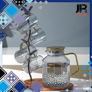 Heat Resistant Glass Pitcher Fire Water Jug 1.8l With 2 Cups Bss18 Gray