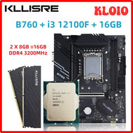 KLOIO ชุด B760 Kllisre แกน12100F I3 2*8GB = DDR4หน่วยความจำ16GB 3200เดสก์ท็อปแรม LGA 1700ชุดเมนบอร์ด