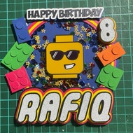 Lego (shaker) cardstock caketopper