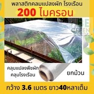 พลาสติกโรงเรือน พลาสติกใส 200 ไมครอน พลาสติกคลุมโรงเรือน พลาสติดใส คลุมแปลงผัก กันน้ำ กันฝน โรงเรือน