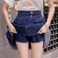 2-layer JEAN SKIRT - SUPER BEAUTIFUL INSIDE JEAN LINING H87