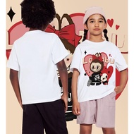 【New! Shipping Now! 】4-12 Yrs Old Cute Cotton Round Neck T Shirt Blouse Labuh Buabu Pop Mart Labubu 
