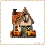 [HomylaeMY] Vintage Light-up Pumpkin Cottage Freestanding Pumpkin Cottage Ornament Tabletop Decor In