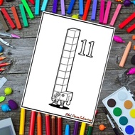 Numberblocks Series Children's Coloring Paper Part II 11 - 20 (10 Picture Sheets)