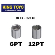 King Toyo 1/2" Standard Chrome Socket 8 to 36mm 6/12 Point