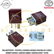 TOYOTA / HONDA DENSO FAN RELAY ( ORG ) 90987-04004 / 156700-0860 - 5 PIN