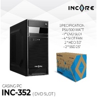 Incore Inc-352 PC Casing + 550watt Psu + dvd slot