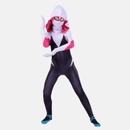 Girls Gwen Spider Costume Superhero Bodysuit Halloween Cosplay Hooded