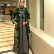 busana muslim wanita modern baju gamis batik tenun