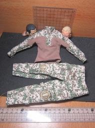 AJ5特戰部門 SS德國KSM款1/6精緻拉鍊迷彩服一套(內鑲護膝)