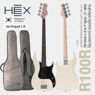 ⭐Korea Brand⭐ Hex® R100R Precision Bass กีตาร์เบส P Bass เบส 4 สาย 21 เฟรต เคลือบด้าน  + ฟรีกระเป๋า 